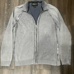 BKE Men's Zip-Up Sweater in Light Gray